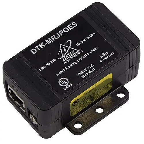 DITEK DTK-MRJPOES Shielded Gigabit Power Over Ethernet Surge Protector
