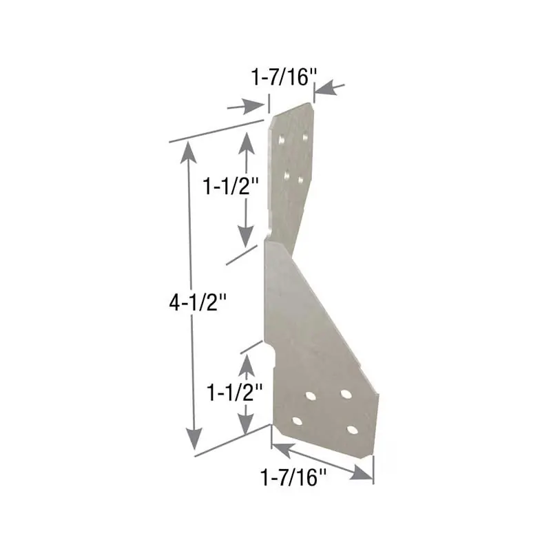 USP URT3A USP RT Series 4-1/2 x 1.437 18 ga G90 Galvanized Steel Hurricane Tie