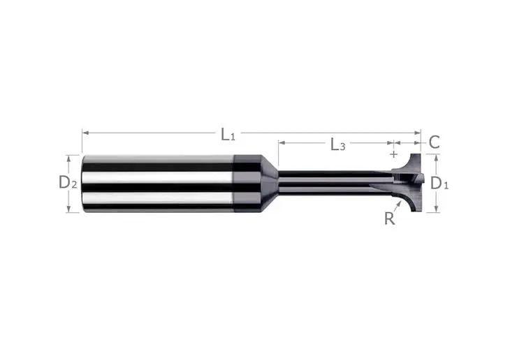 Harvey Tool 16108 Back Corner Rounding End Mill 0.5 Inch Diameter 0.125 Inch Radius