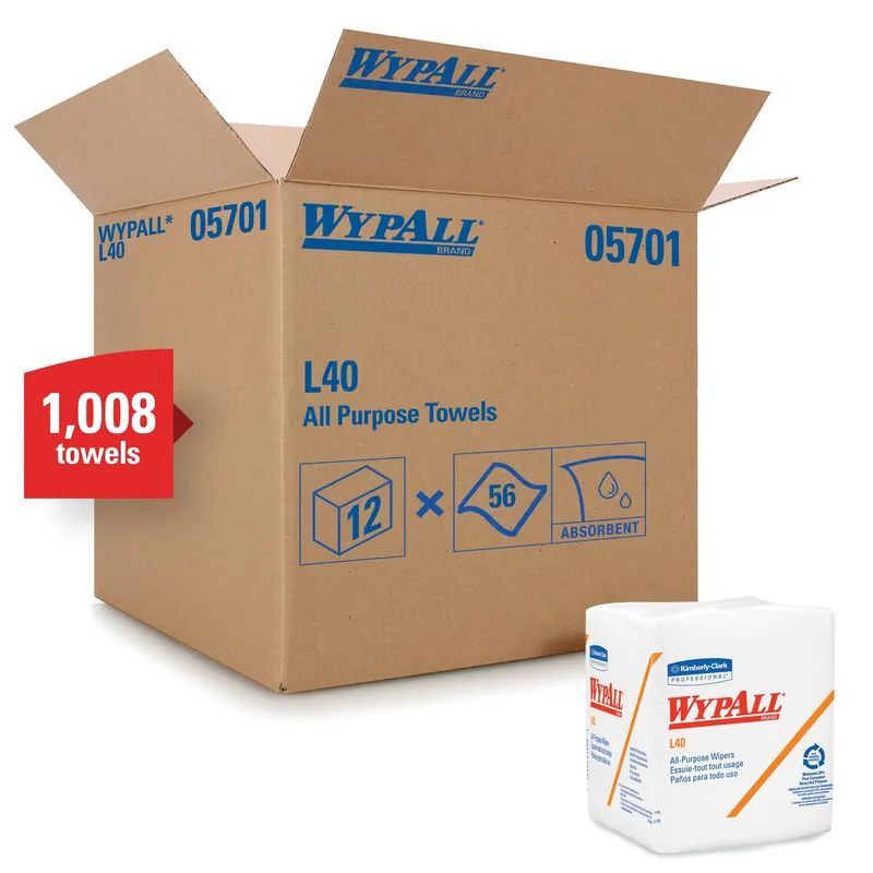 WypAll 05701 L40 Utility Wipes 12-1/2 x 12 in 56 Sheets