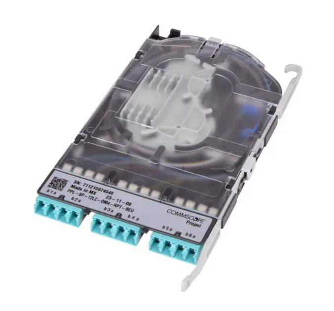 COMMSCOPE ENTERPRISE SOLUTIONS 760255047 OM4 Ribbon Pigtail Cassette PPL-SP-12LC-OM4-RPT-BEU 12LC Method B
