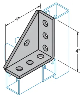 Haydon A-335 Corner Support Bracket, (7) Holes, 1-5/8 in W x 1/4 in THK, Electrogalvanized Steel