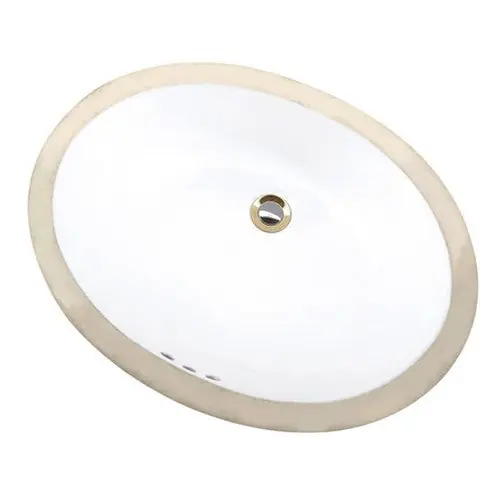Mansfield Plumbing 217 BI Undermount Oval Lavatory Sink Only, 19-3/4 inch x 16 inch, Biscuit
