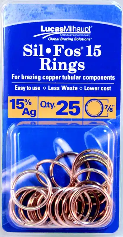 Lucas Milhaupt 9870611/8SIL-FOS Brazing Ring 1-1/8 in Chemical