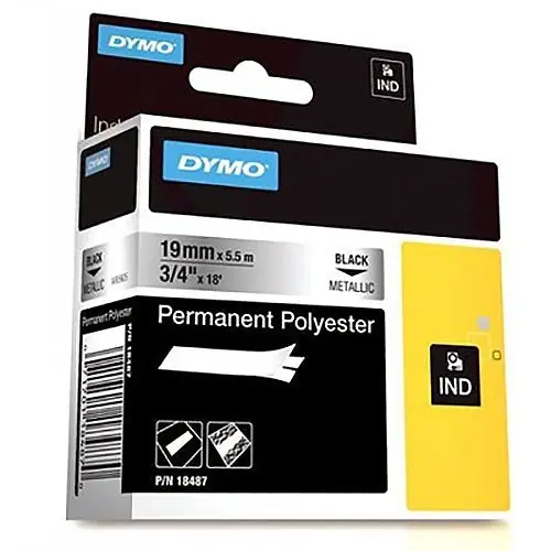 DYMO 18487 RhinoPRO 5000 Metallized Permanent Polyester Label Tape Direct Thermal