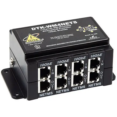 DITEK DTK-WM4NETS Wall Mount 4-Channel Network Surge Protector 144 VA