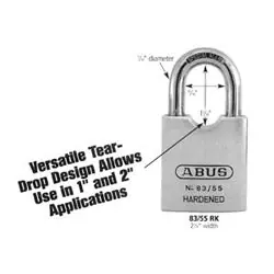 ABUS 83/55-100S283810 Security Padlock Yale #8 Keyway 2-1/8 Width 1-7/16 Shackle Length