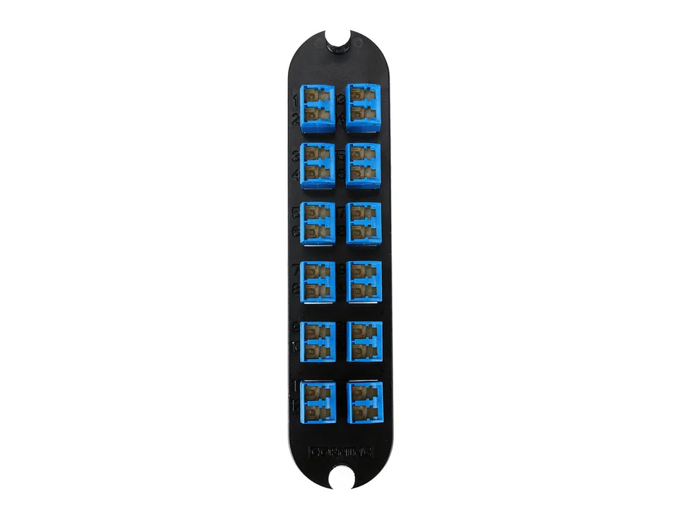 Corning CCH-CP24-AE Closet Connector Housing Panel 24-Fibers 12-Adapters Singlemode LC Duplex UPC Blue