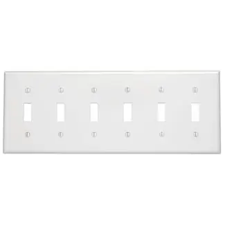 Leviton 84036-40 6-Gang Toggle Device Mount Switch Standard Size