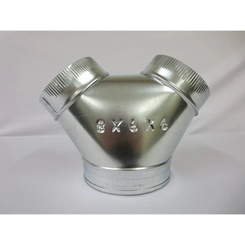 Crown Products 27766 6 inch x 6 inch x 6 inch Galvanized Steel Bull Nose Wye