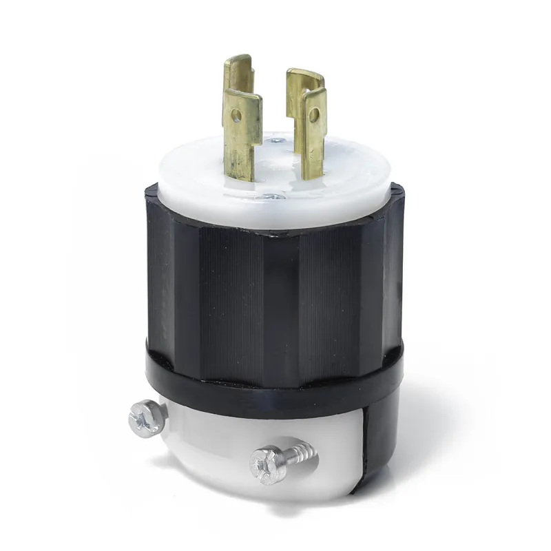 Leviton 2441 Black/White Nylon Polarized Locking Plug 20 amp 120/208 Volt NEMA L18-20P
