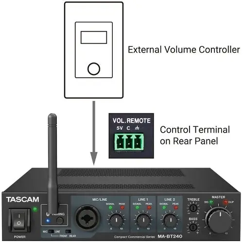 Tascam MA-BT240 Mixing Amplifier with Extended Bluetooth