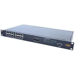 KBC NETWORKS ESMGS16-P2-RA Managed Industrial Ethernet Switch, 480 Watt PoE, 16-Port