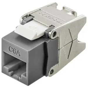 NEXTSPEED HJU6AGY24 Cat 6A Jack Thermoplastic 1000V ac 60Hz RJ-11 to RJ-45 24 to 22 AWG Gray
