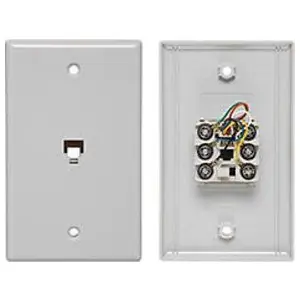 Allen Tel AT216SM-6-15 Flush Mount Smooth Telephone Wall Jack 6-Conductor White