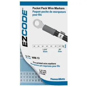 E-Z-CODE WM-0-9M Wire Marker Book Legend: 0 to 9