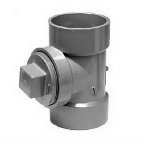 Charlotte Pipe and Foundry AW444XC2 ChemDrain 2 Inch CPVC Cleanout Tee with Plug