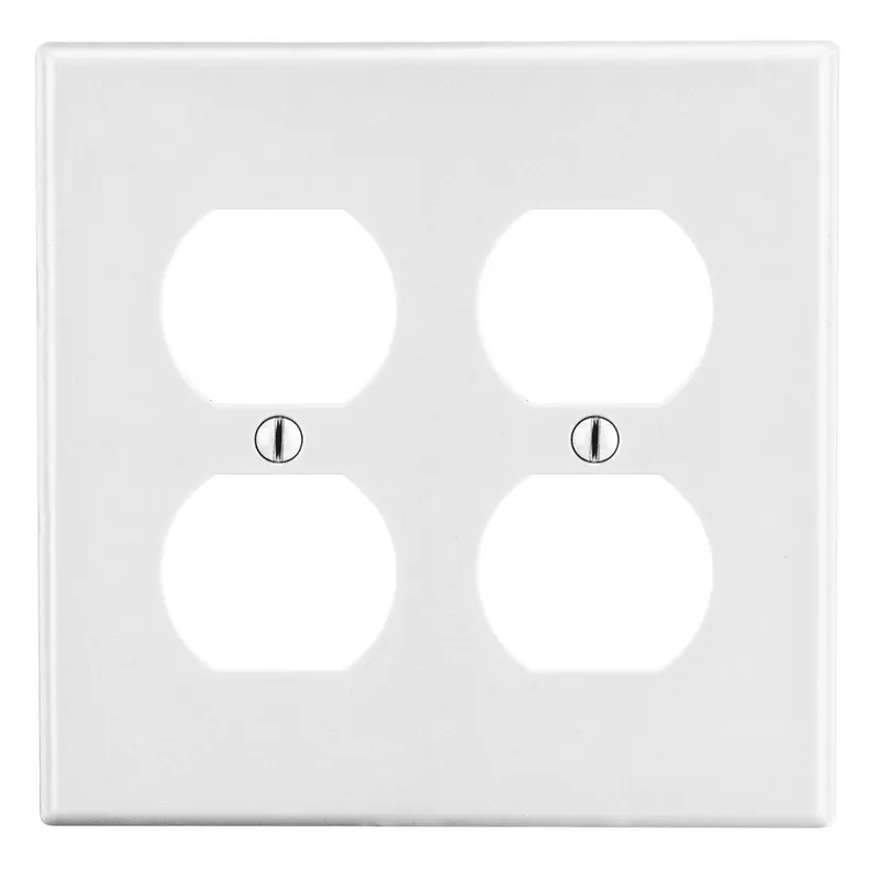 Hubbell PJ82W Duplex Wallplate Power Mid Size