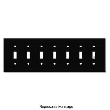 Mulberry 98077 Standard Wallplate, 7 Gangs, 4-1/2 in H x 13-5/8 in W, Steel, Brown