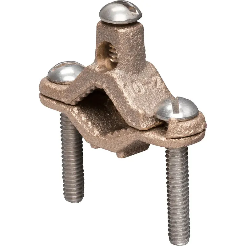 NSI G-1-SDB Heavy Duty Bronze Ground Clamp for Direct Burial, 10 to 2 AWG Conductor