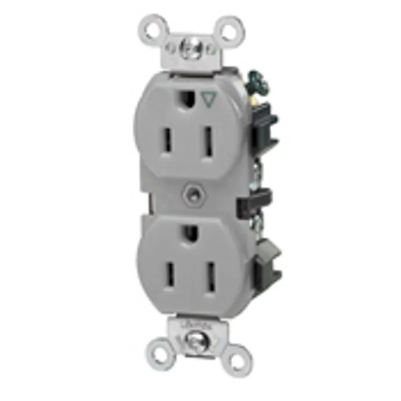 Leviton 5262-IGG 15-Amp 125 Volt Industrial Series Heavy Duty Specification Grade Duplex Receptacle Straight Blade Isolated Ground
