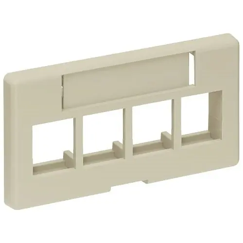 Leviton 49910-SI4 QuickPort Modular Furniture Faceplate 4-Port Ivory
