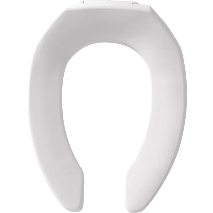 Church CH295CTWH Plastic Open Front Less Cover Toilet Seat 14-1/2 in x 18-9/16 in