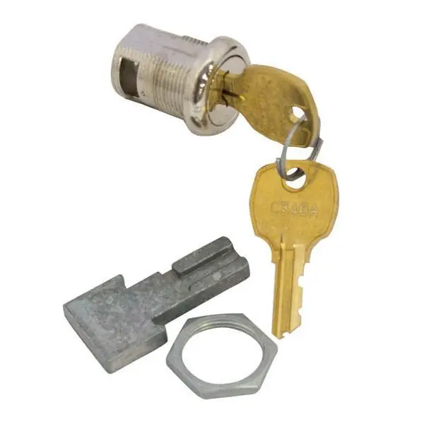 NATIONAL CABINET LOCK C8701-C346A-14A Drawer Lock, Disc Tumbler, 19/32 Length Cylinder, 11/32 Reinforced Insertable Deadbolt Travel, Bright Nickel