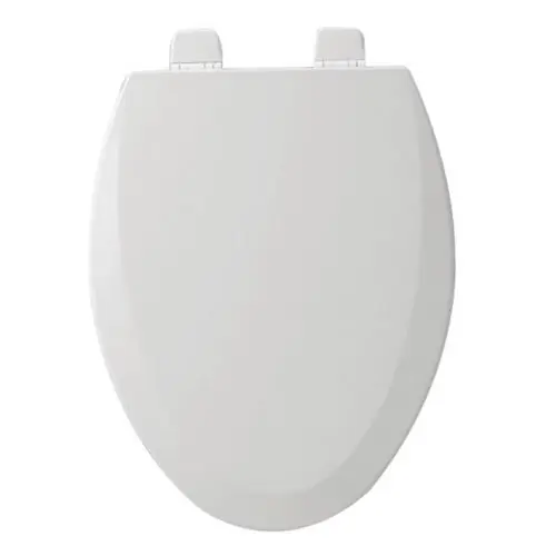 Bemis 1500TTTWH Molded Wood Closed Front Elongated Toilet Seat with Cover, White