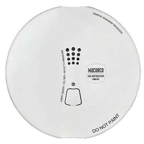 Macurco CM-E1RF Security Series Carbon Monoxide CO Gas Detector, 9-32VDC, Residential/Light Commercial, Round