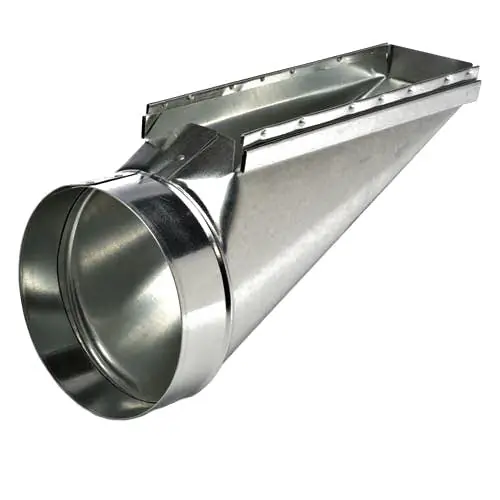 Gray Metal South 14X6X8-112RF Center End Register Boot with Flange