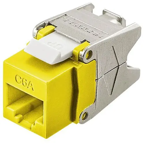 Hubbell HJU6AY Cat6a Jack Cobra-Lock Termination Yellow