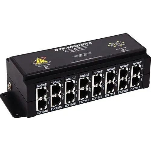 DITEK DTK-WM8EXTS Wall Mount 8-Channel PoE Extender Surge Protector