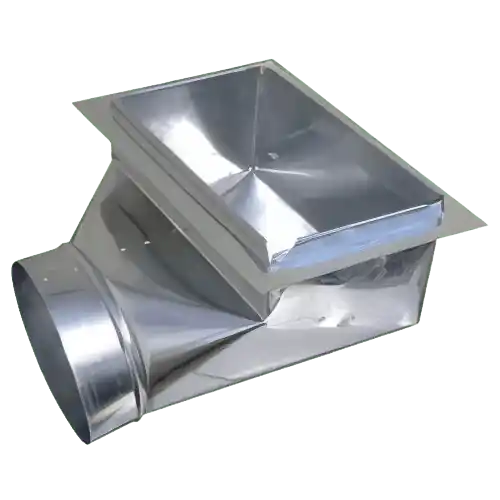 Gray Metal South 243F-1066 6 inch x 10 inch x 6 inch 90 Deg Register Boot with 26 inch Rail