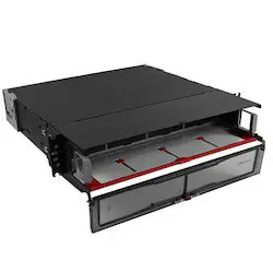 Siemon LVE-2U-MD-P01A Fiber, Enclosure, LightVerse Pro, Rack Mount, 2U, Sliding Access, 8 Openings, Black