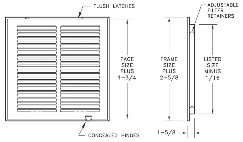 AirMate 170FF_28X14-W Return Air Filter Grille 28 x 14