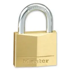 Master Lock 130DKA1B005 Padlock, Keyed Alike, 4-Pin Cylinder, 1-3/16 Width, 5/8 Shackle Clearance, Solid Brass, With (2) 1B005 Key