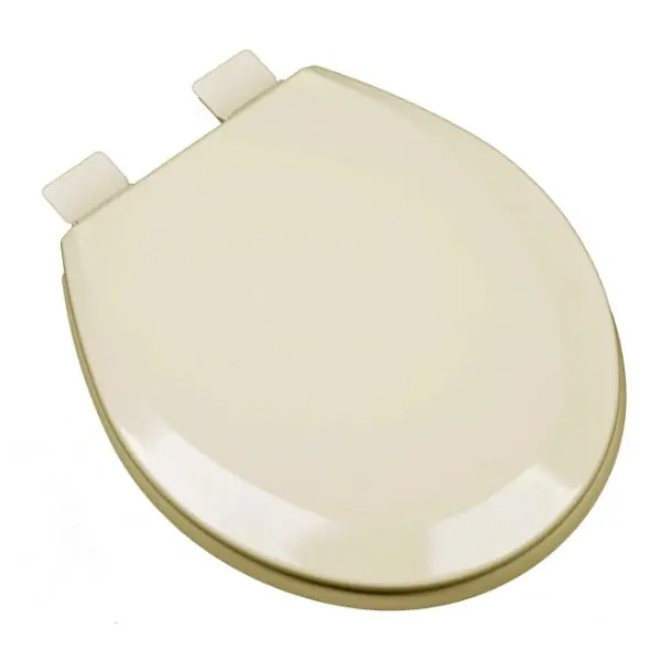 Plumbing Technologies 125-03 Round Molded Wood Toilet Seat with Release 'N' Clean Hinge, Almond