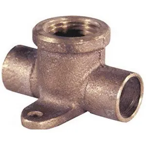 Elkhart Products CFDETDLF 1/2 inch Cast Copper Lead-Free Drop Ear Tee, SWT x SWT X FIP