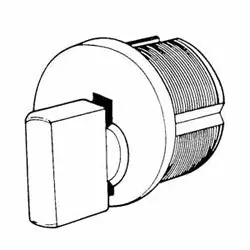 KABA ILCO CORP 7201TK1-26D Mortise Lock Cylinder, Turn Knob, Standard Cam, 1.15 Diameter x 1-1/4 Length, Satin Chrome