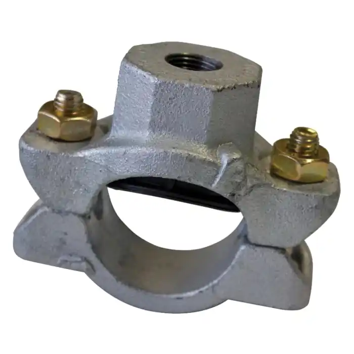 Victaulic CB5992NGE0 920N Hot Dipped Galvanized Ductile Iron Threaded Mechanical-T Coupling with 3/4 in FPT Bolted Branch Outlet and Grade E EPDM Gasket 920N