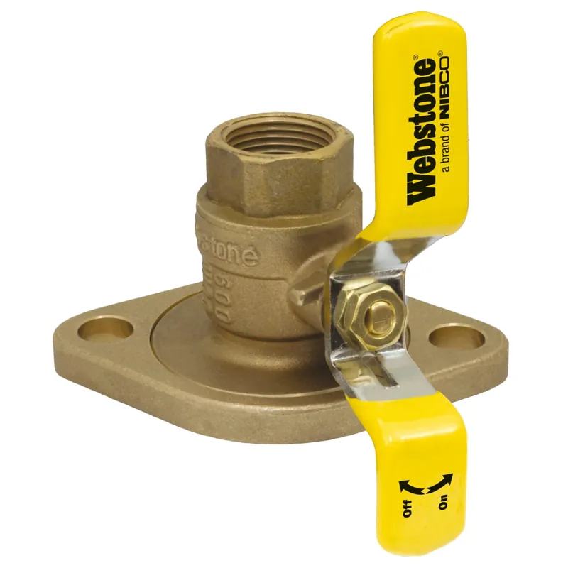 Webstone H-41404 1 FIP x Rotating Flange Non-Potable Isolator w/ Rotating Flange, Full Port Forged Brass Uni-Flange Ball Valve, w/ Detachable Rotating Flange, Adjustable Packing Gland, Nuts & Bolts