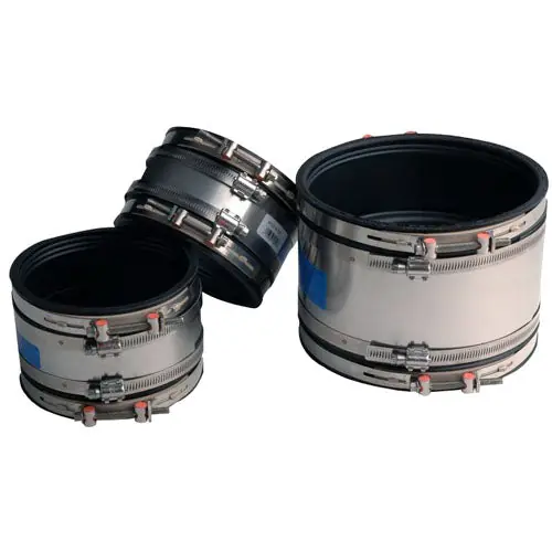 Mission Rubber Company 0244ARC Flex-Seal Adjustable Repair Coupling 4 inch x 4 inch Clay x CI/PL