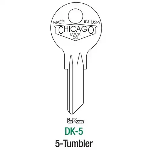 Chicago Lock DK-3599565 5 Tumbler Key Blank