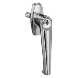 NATIONAL CABINET LOCK C8751-C415A-26D Door Handle Lock, Disc Tumbler, 90 Degree Turn to Open, Rear Mount, 1 Length Spindle, Dull Chrome, With (2) C415A Removable Key in Locked/Unlocked Position