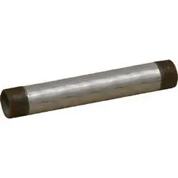 Ward Manufacturing GNHU 1 inch x 6 inch SCH 40 Galvanized Steel Nipple, Threaded x Threaded