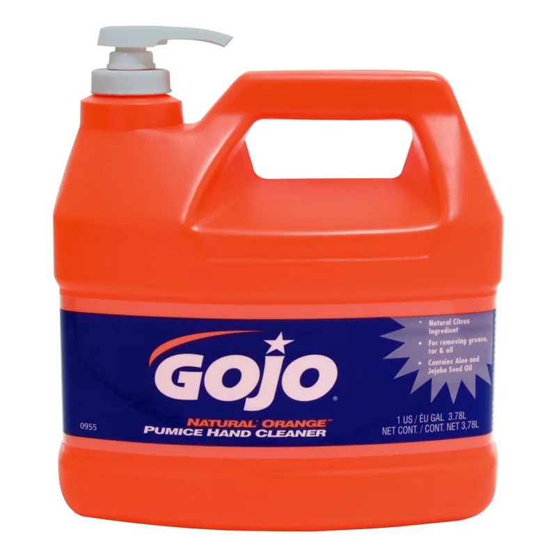 Gojo Industries 95502 Natural Orange 1 Gal Pump Bottle Pumice Hand Cleaner