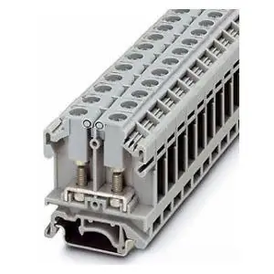 Phoenix Contact 0790404 Feed-Through Terminal Block Bolt Connection 600V 30A 26-10 AWG 11mm W Gray
