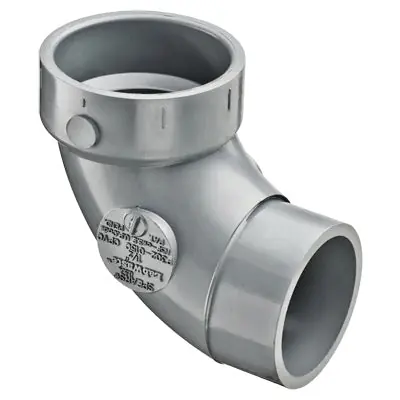 Spears P302-060C CPVC L/W Street 1/4 Bend Spigot X Hub