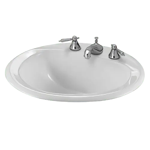 Briggs Plumbing 6524-235 Briggs Altima 4 Inch Center Faucet Residential Round Vitreous China Drop-in Lavatory Sink, 19 Inch x 19 Inch, Biscuit